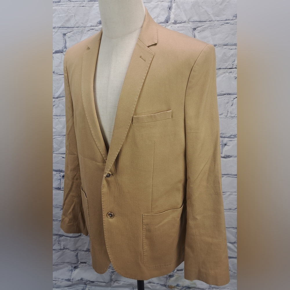 Mexx Men's Slim Fit Blazer Sport Coat Blonde 100% Cotton 2-Button HQ Size 44R - Picture 3 of 16
